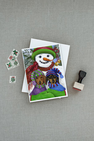 Buy this Dachshund Christmas Frosty and Company Greeting Cards and Envelopes Pack of 8